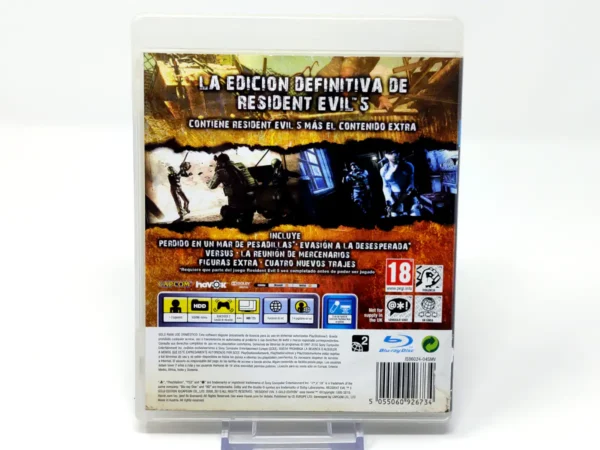 Parte trasera de Resident Evil 5: Gold Edition (ESP) para PlayStation 3, edición PAL España