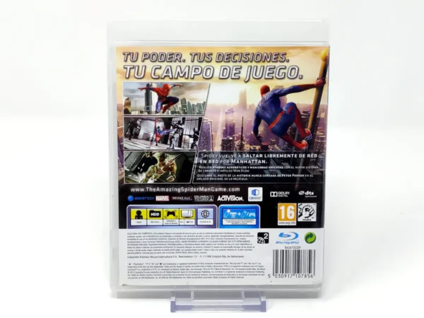 Parte trasera de The Amazing Spider-Man (ESP) para PlayStation 3, edición PAL España
