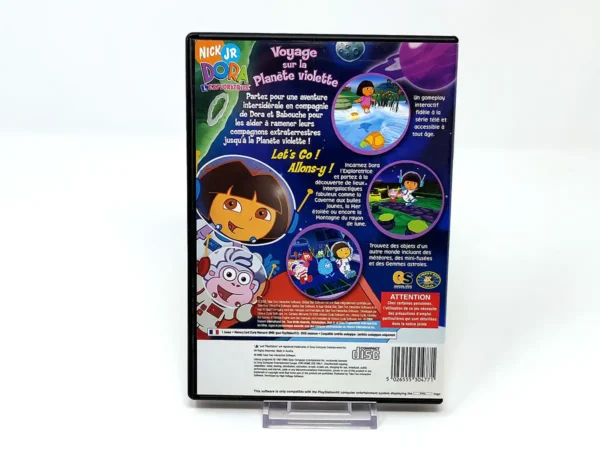 Parte trasera de Dora l'Exploratrice: Voyage sur la Planète Violette (FRA) para PlayStation 2, edición PAL Francia