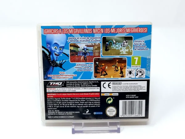 Parte trasera de Megamind: El Defensor Azul (ESP) para Nintendo DS, edición PAL España