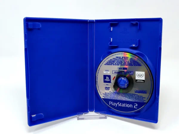 Interior del juego Athens 2004 (FRA) (Promo) para PlayStation 2 con disco y manual