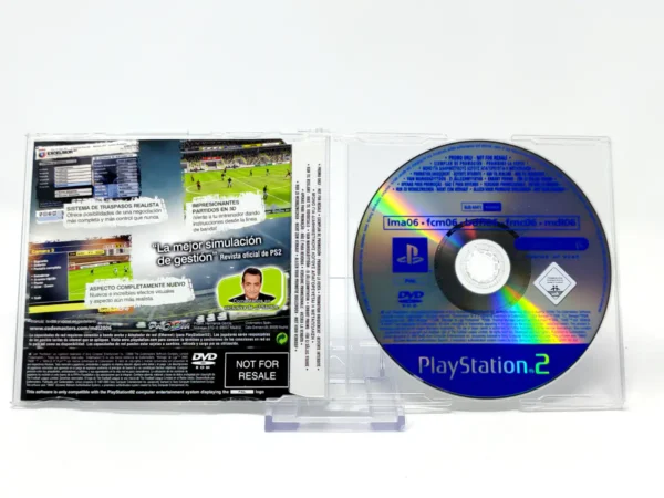 Parte trasera de Manager de Liga 2006 (ESP) (Promo) para PlayStation 2, edición PAL España