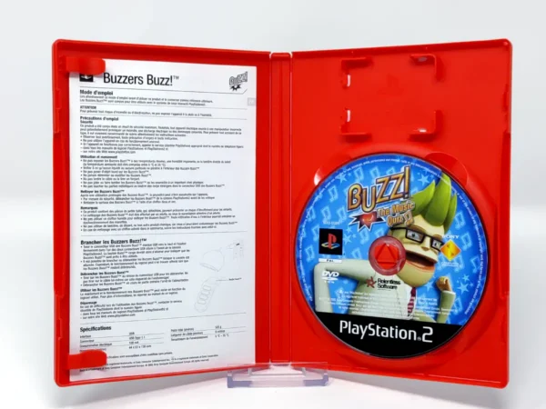 Interior del juego Buzz! The Music Quiz (ITA) (Rebajado) para PlayStation 2 con disco y manual