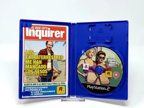 Interior del juego Grand Theft Auto: Vice City Stories (ESP) para PlayStation 2 con disco y manual