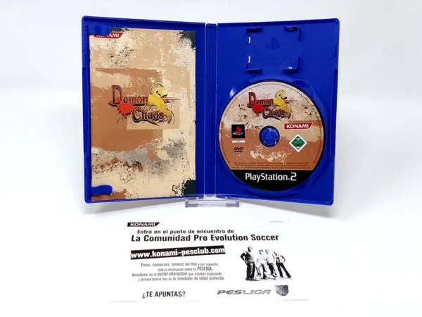 Interior del juego Demon Chaos (ESP) para PlayStation 2 con disco y manual