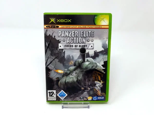 Portada de Panzer Elite Action: Fields of Glory (ALE) para XBOX, edición PAL Alemania, de segunda mano