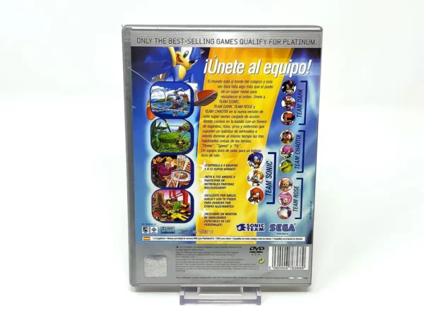 Parte trasera de Sonic Heroes (ESP) (Platinum) (Rebajado) para PlayStation 2, edición PAL España