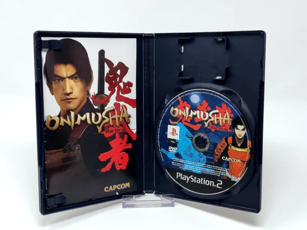 Interior del juego Onimusha: Warlords (FRA) (Platinum) para PlayStation 2 con disco y manual