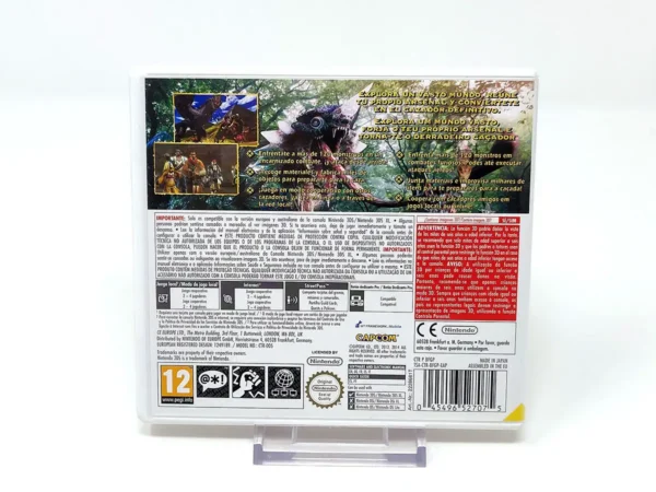 Parte trasera de Monster Hunter 4: Ultimate (ESP) para Nintendo 3DS, edición PAL España