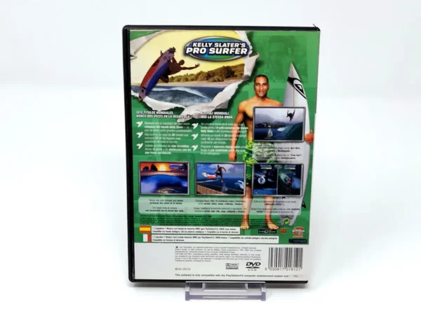 Parte trasera de Kelly Slater's Pro Surfer (ESP) para PlayStation 2, edición PAL España