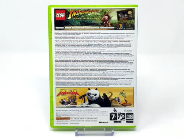 Parte trasera de LEGO Indiana Jones / Kung Fu Panda (ESP) para XBOX 360, edición PAL España