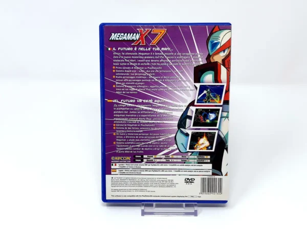 Parte trasera de Mega Man X7 (ESP) para PlayStation 2, edición PAL España