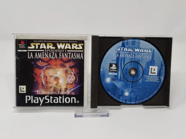 Lateral de la caja de Star Wars: Episodio I - La Amenaza Fantasma (ESP) para PlayStation 1