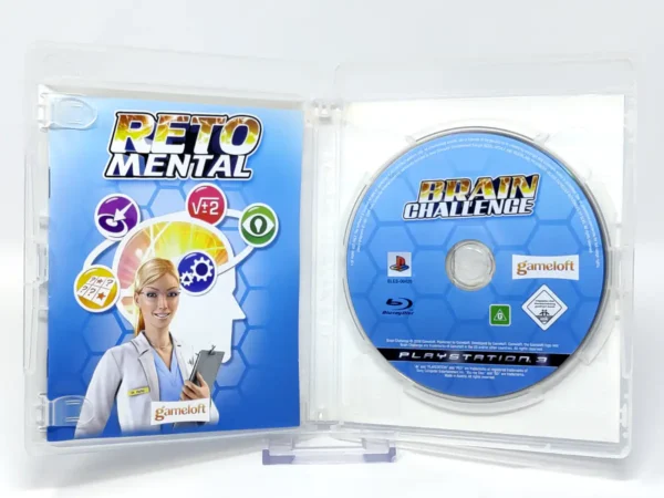 Interior del juego Reto Mental (ESP) para PlayStation 3 con disco y manual