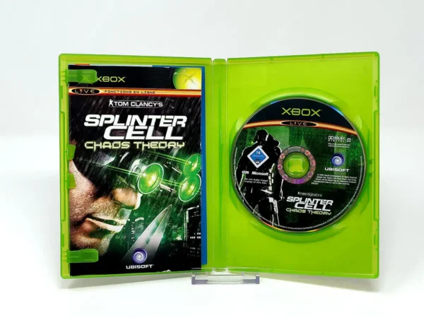Interior del juego Tom Clancy's Splinter Cell: Chaos Theory (FRA) para XBOX con disco y manual