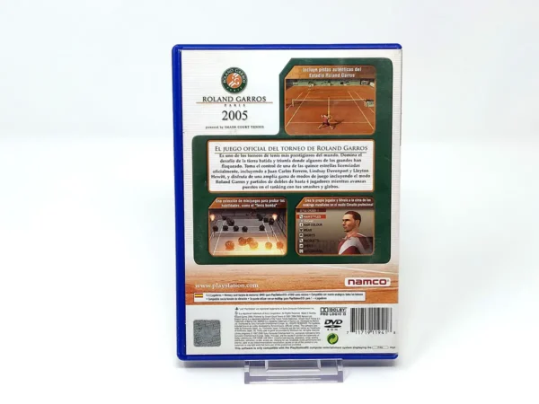 Parte trasera de Roland Garros 2005: Powered by Smash Court Tennis (ESP) para PlayStation 2, edición PAL España