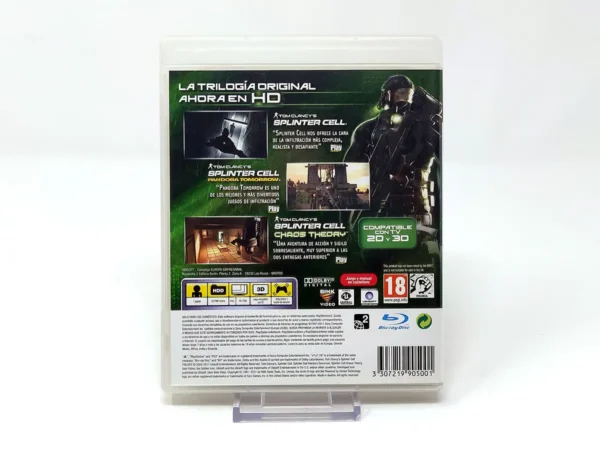 Parte trasera de Tom Clancy's Splinter Cell Trilogy (ESP) (Classics HD) para PlayStation 3, edición PAL España