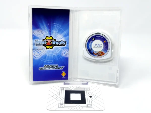 Interior del juego Invizimals (ESP) (Essentials) para PSP con disco y manual