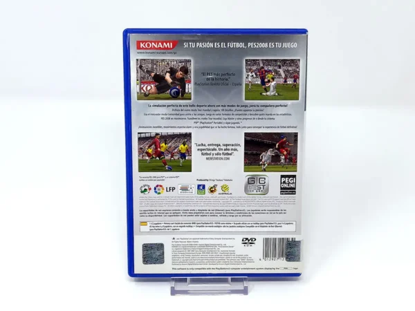 Parte trasera de PES 2008: Pro Evolution Soccer (ESP) (Rebajado) para PlayStation 2, edición PAL España
