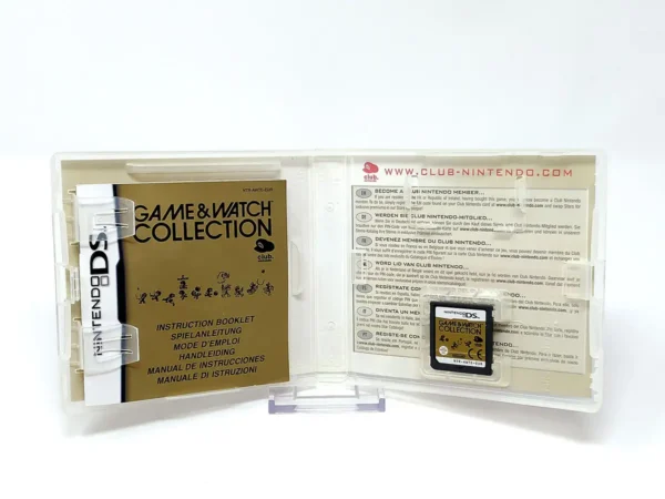 Interior del juego Game & Watch Collection (ESP) para Nintendo DS con disco y manual