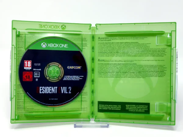 Interior del juego Resident Evil 2 (ESP) para XBOX One / Series X/S con disco y manual
