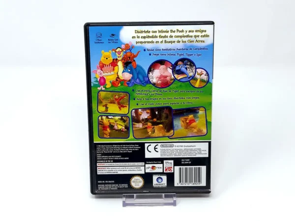 Parte trasera de Disney Winnie the Pooh: La Fiesta de Cumpleaños (ESP) para Nintendo GameCube, edición PAL España