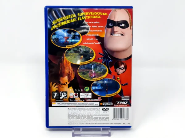 Parte trasera de Disney/Pixar Los Increíbles (ESP) para PlayStation 2, edición PAL España