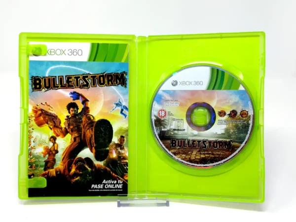 Interior del juego Bulletstorm (ESP) para XBOX 360 con disco y manual