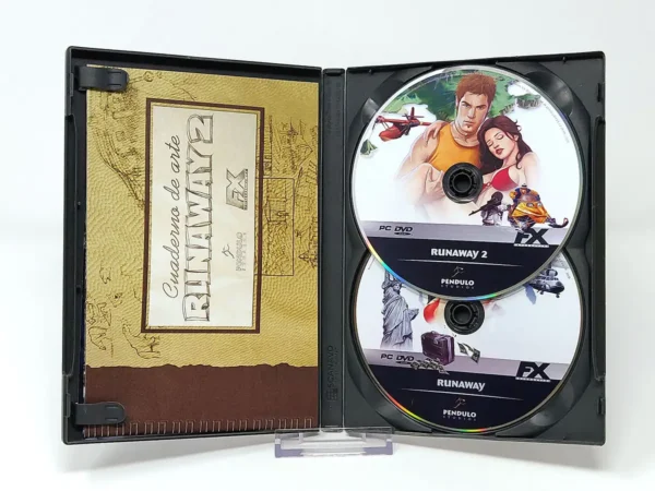 Interior del juego Runaway 2 (ESP) para PC con disco y manual