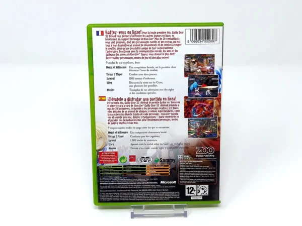 Parte trasera de Guilty Gear X2 #Reload: The Midnight Carnival (ESP) para XBOX, edición PAL España