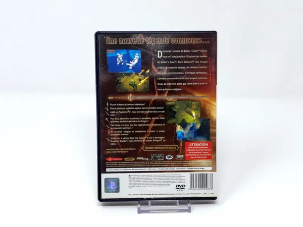 Parte trasera de Baldur's Gate: Dark Alliance (FRA) para PlayStation 2, edición PAL Francia