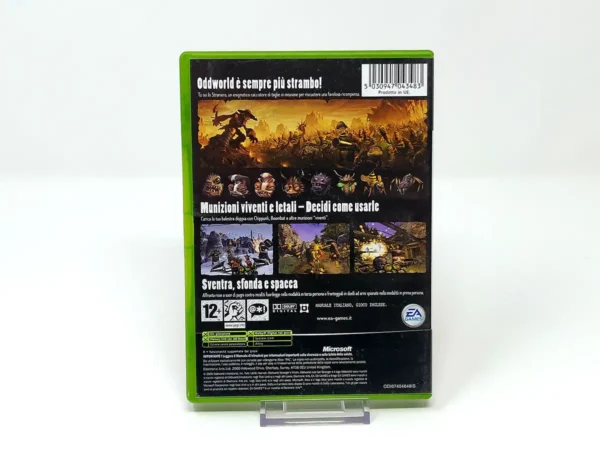 Parte trasera de Oddworld: Stranger's Wrath (ITA) para XBOX, edición PAL Italia