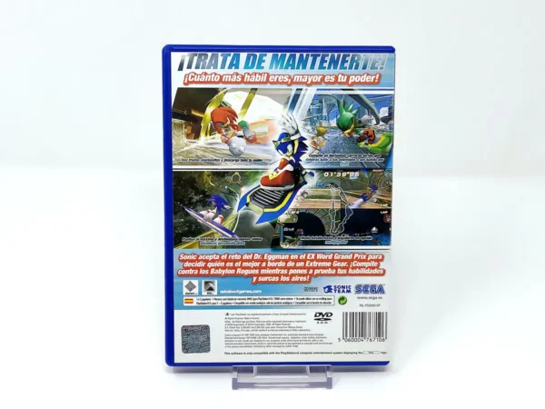Parte trasera de Sonic Riders (ESP) para PlayStation 2, edición PAL España