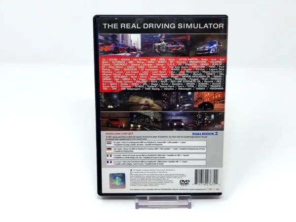 Parte trasera de Gran Turismo 3: A-Spec (EUR) para PlayStation 2, edición PAL EUR