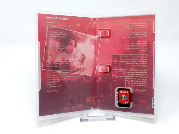 Interior del juego Super Mario Odyssey (ESP) para Nintendo Switch con disco y manual