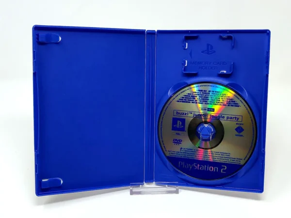 Interior del juego Buzz! Junior: Locura en la Jungla (ESP) (Promo) para PlayStation 2 con disco y manual