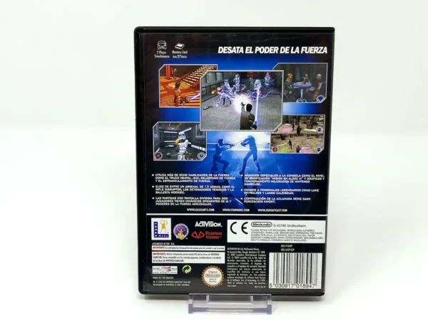 Parte trasera de Star Wars: Jedi Knight II - Jedi Outcast (ESP) para Nintendo GameCube, edición PAL España