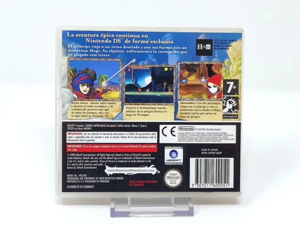 Parte trasera de Prince of Persia: El Rey Destronado (ESP) para Nintendo DS, edición PAL España