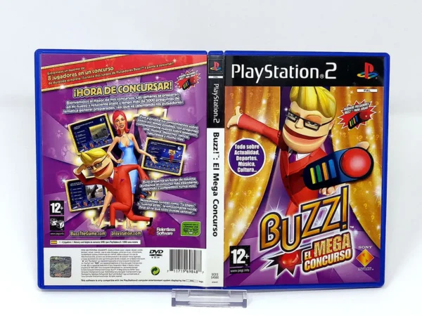 Buzz! El Mega Concurso (ESP) (Carátula) para PlayStation 2, edición PAL España, de segunda mano