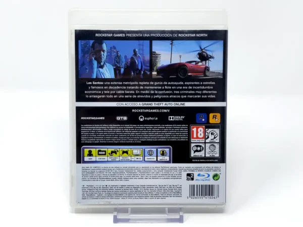 Parte trasera de Grand Theft Auto V (ESP) (Con Mapa) para PlayStation 3, edición PAL España