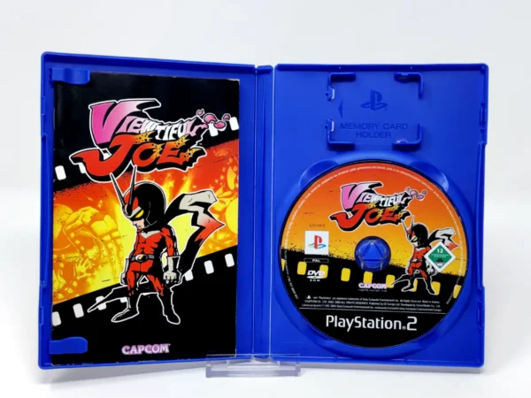 Interior del juego Viewtiful Joe (ESP) para PlayStation 2 con disco y manual