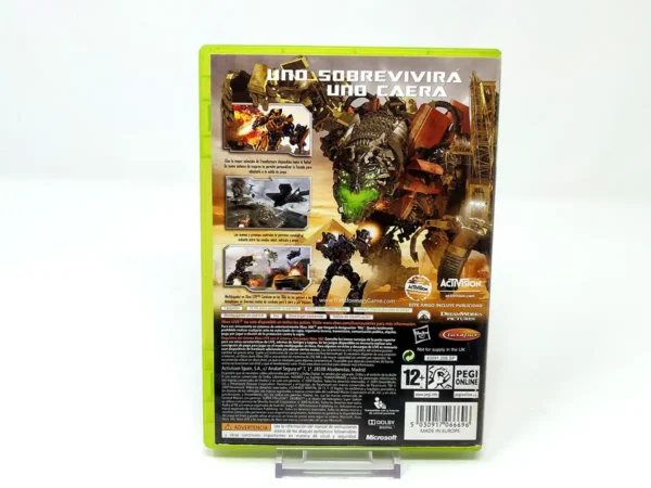 Parte trasera de Transformers: La Venganza de los Caídos (ESP) para XBOX 360, edición PAL España