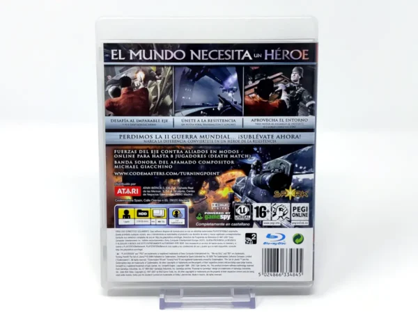 Parte trasera de Turning Point: Fall of Liberty (ESP) para PlayStation 3, edición PAL España