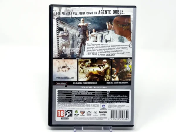 Parte trasera de Tom Clancy's Splinter Cell: Double Agent (ESP) para PC, edición PAL España