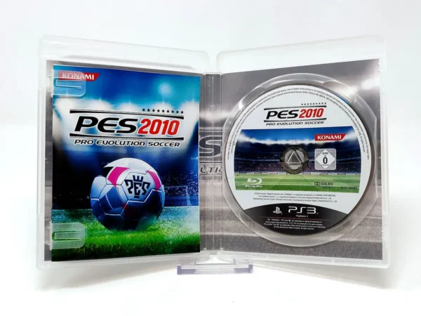 Interior del juego PES 2010: Pro Evolution Soccer (ESP) para PlayStation 3 con disco y manual