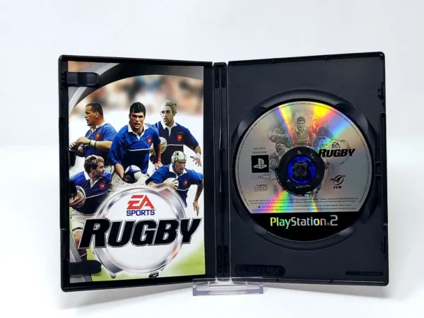 Interior del juego Rugby (FRA) para PlayStation 2 con disco y manual