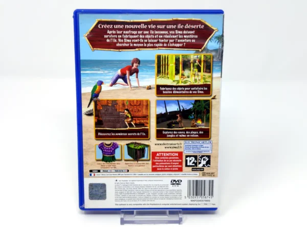 Parte trasera de Les Sims 2: Naufragés (FRA) para PlayStation 2, edición PAL Francia