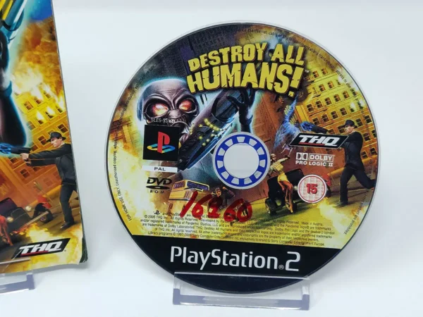 Interior del juego Destroy All Humans! (ESP) (Rebajado) para PlayStation 2 con disco y manual