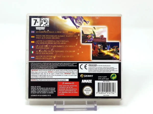 Parte trasera de The Legend of Spyro: The Eternal Night (ESP) para Nintendo DS, edición PAL España