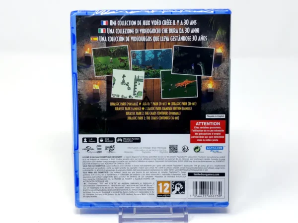 Parte trasera de Jurassic Park Classic Games Collection (ESP) (Precintado) para PlayStation 5, edición PAL España